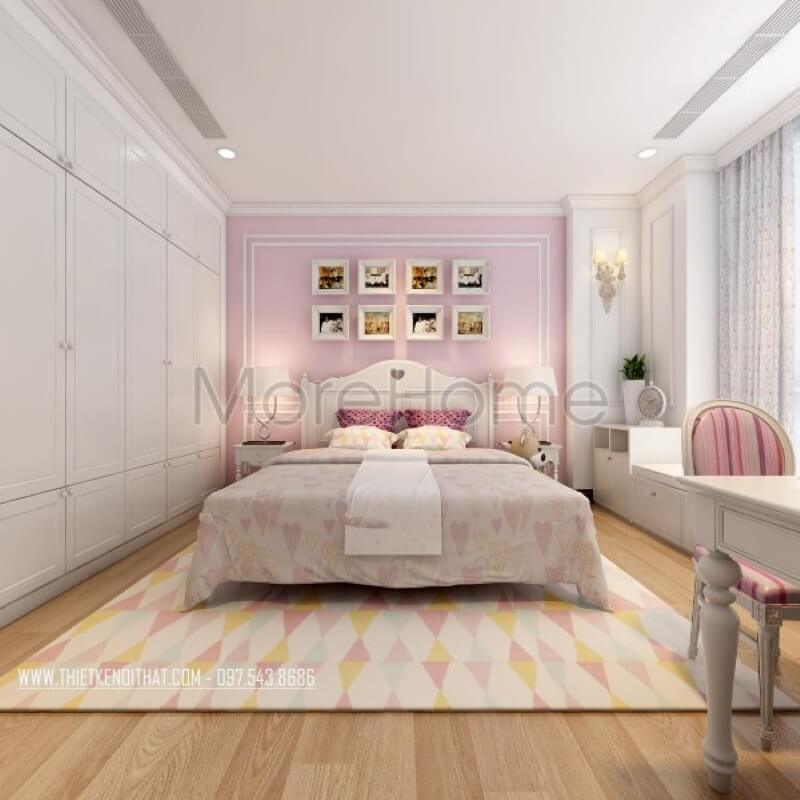 Mẫu tủ quần áo gỗ công nghiệp được phân chia nhiều ngăn hợp lí thuận tiện hơn trong quá trình sử dụng Thiết kế chung cư