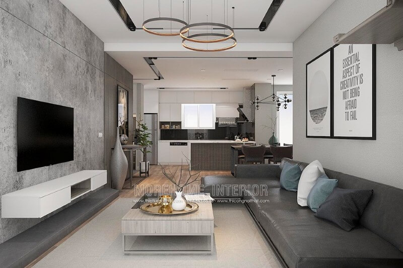 Mẫu sofa góc chữ L đẹp được coi là điểm nhấn của toàn bộ không gian phòng khách Thiết kế chung cư hiện đại