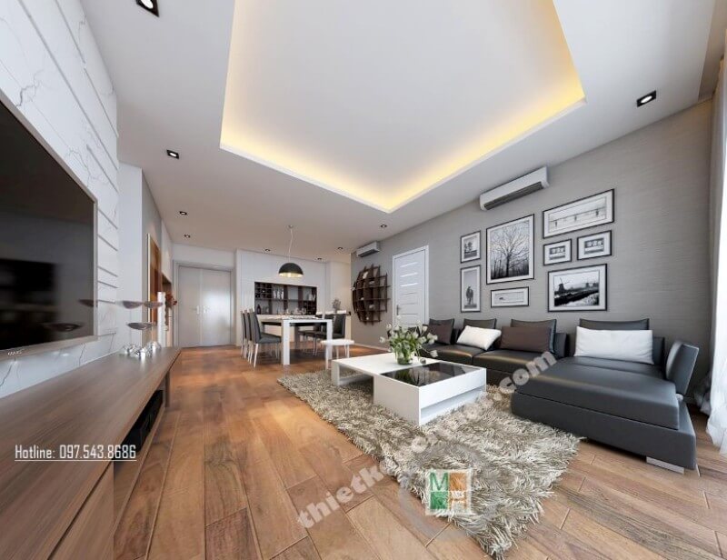 Mẫu thiết kế nội thất chung cư hiện đại Golden Palace tinh tế Thiết kế chung cư hiện đại