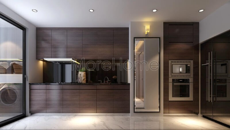 Hệ thống tủ bếp thiết kế đơn giản hóa, tối giản hóa mọi chi tiết trang trí mang lại sự linh hoạt mà vẫn mang tính tiện nghi cho người nội trợ Tủ bếp hiện đại, tủ bếp chữ u, tủ bếp chữ i, tủ bếp chữ l