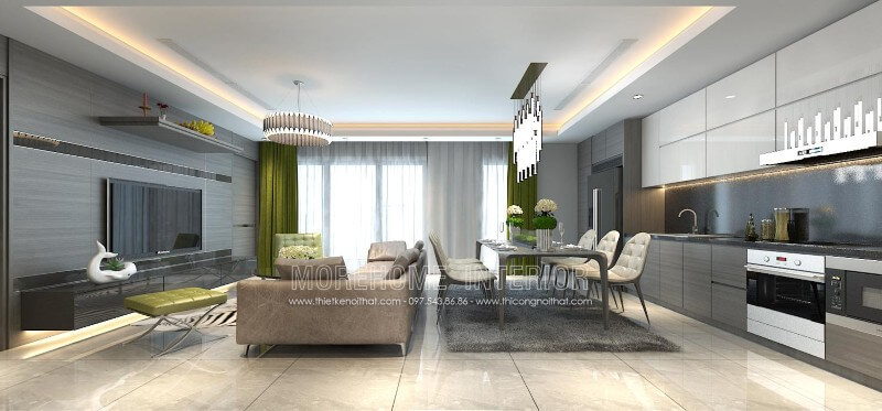 Trang trí nhà bếp cho chung cư cao cấp ấn tượng với mẫu tủ bếp hiện đại Thiết kế và sản xuất tủ bếp đẹp