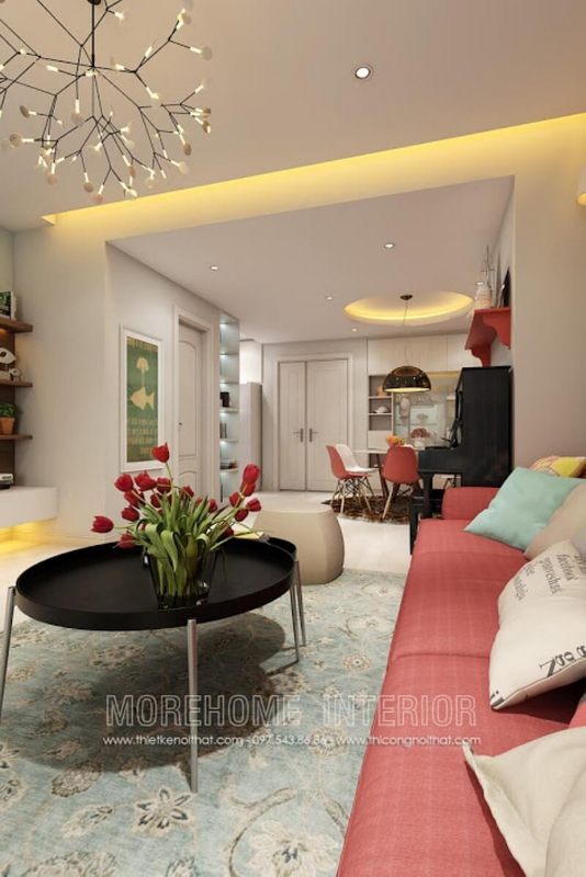 Bàn trà MH-HD025 gỗ công nghiệp trang trí phòng khách chung cư dịu dàng