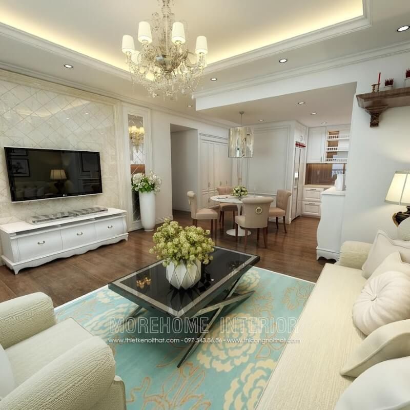 Mẫu bàn trà hiện đại mặt đá trang trí không gian phòng khách trẻ trung