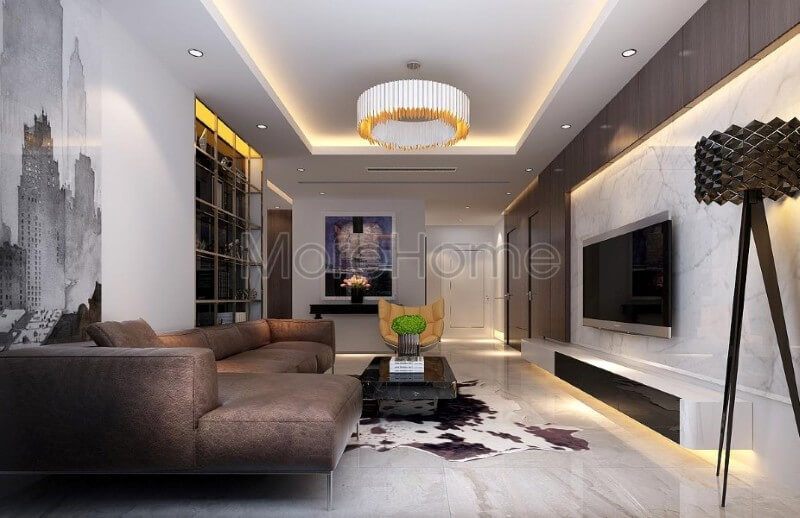 Thiết kế nội thất phòng khách chung cư sang trọng