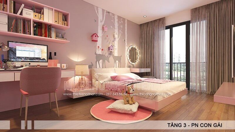 Mẫu giường ngủ đẹp chất liệu gỗ công nghiệp có khả năng chống cong vênh, mối mọt cao. Tone màu trắng chủ đạo mang đến vẻ đẹp thanh khiết, dễ chịu vô ngần, giúp cho con bạn cảm thấy thư thái, giảm bớt những áp lực, căng thẳng trong học tập