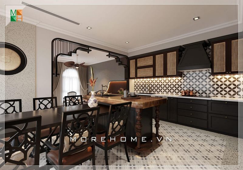 Mẫu bàn ghế ăn gỗ rất hiện đại và sang trọng.