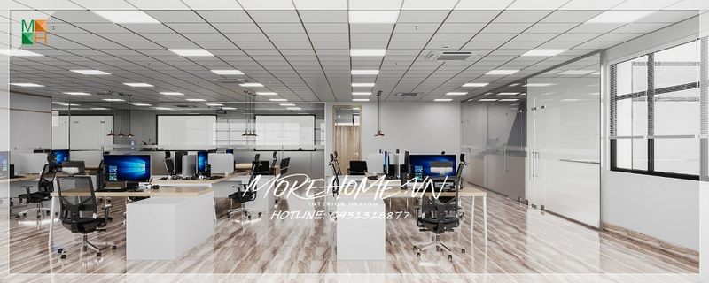 Bàn ghế được sắp sếp gọn gàng hợp lý mang tới sự khoa học góp phần tạo nên 1 không khí làm việc hiệu quả.