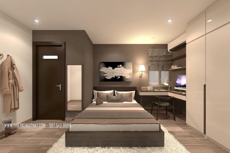 Mẫu cửa gỗ hiện đại để trang trí phòng ngủ của chung cư Home City.