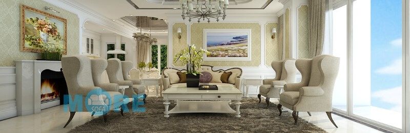 Ghế sofa MS-026 cổ điển với khung gỗ tự nhiên, bọc nỉ nhập khẩu cao cấp sẽ làm nên sự tinh tế cho phòng khách chung cư, biệt thự.